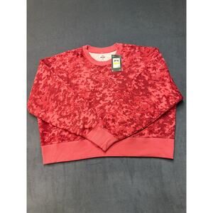 NWT $60 Under Armour Women's Rival Fleece Camo Crew Pull-over Sweatshirt PINK MD